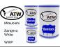 Preview: Mitsubishi, Sarajevo White, WWP: 500ml Lackdose + 500ml Klarlack + 250ml Härter - Set, von ATW Autoteile West.